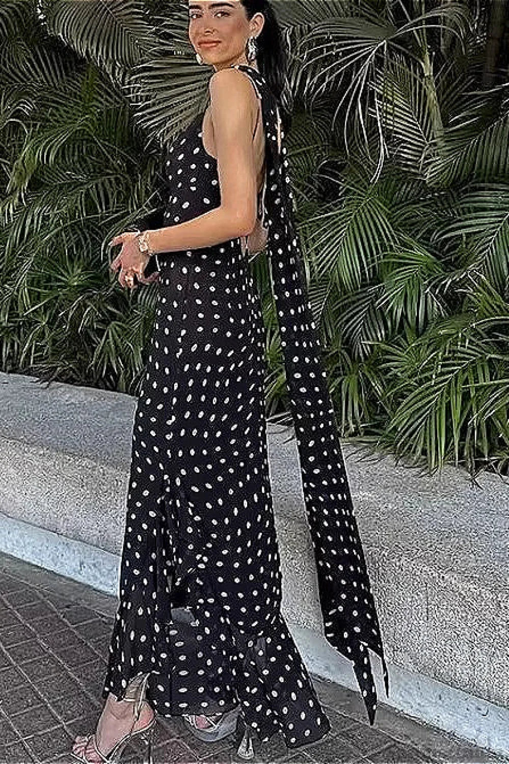 Ruffled Spaghetti Strap Maxi Dress