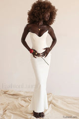 Sabine Black Tube Charming Top Tunic Dress S / White