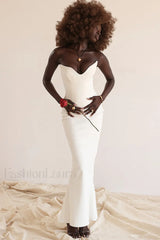 Sabine Black Tube Charming Top Tunic Dress S / White