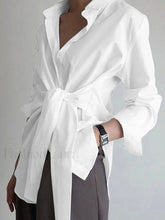 Semi Sheer Button Down Tied Long Shirt White / XS Shirts