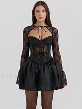Sheer Lace Two Piece Mini Dress