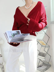 She’s Effortless Graceful Wrap Sweater Sweaters L