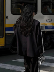 Side Striped Graceful Long Sleeve Blazer Blazers