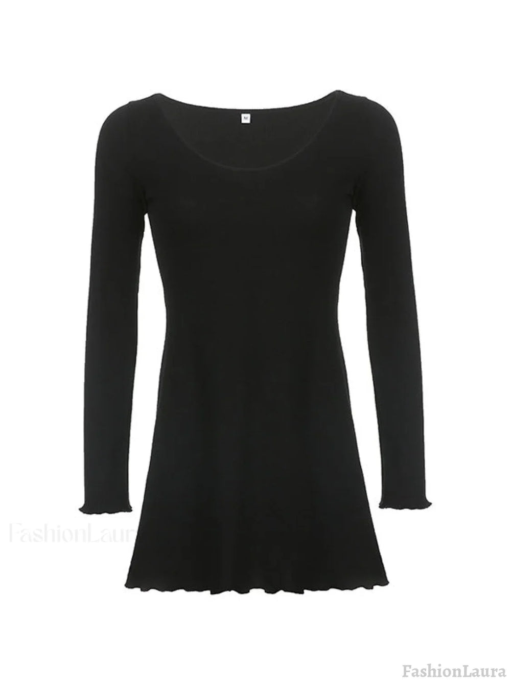 Simple Knitted Long Sleeve Mini Dress Mini Dresses
