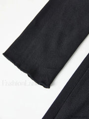 Simple Knitted Long Sleeve Mini Dress Mini Dresses