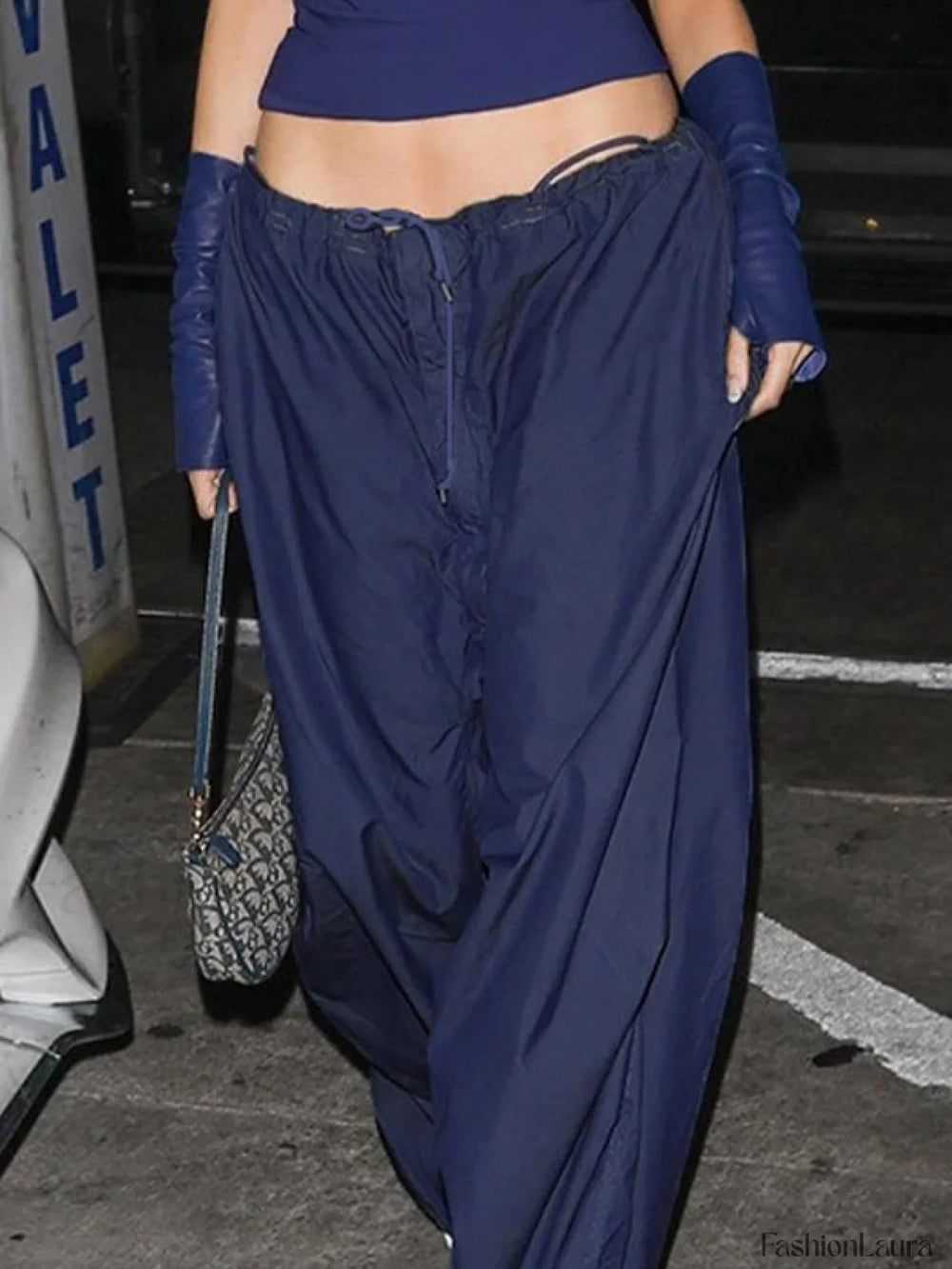 Size Friendly Low Waist Parachute Cargo Pants Cargo Pants