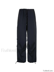 Size Friendly Low Waist Parachute Cargo Pants Cargo Pants