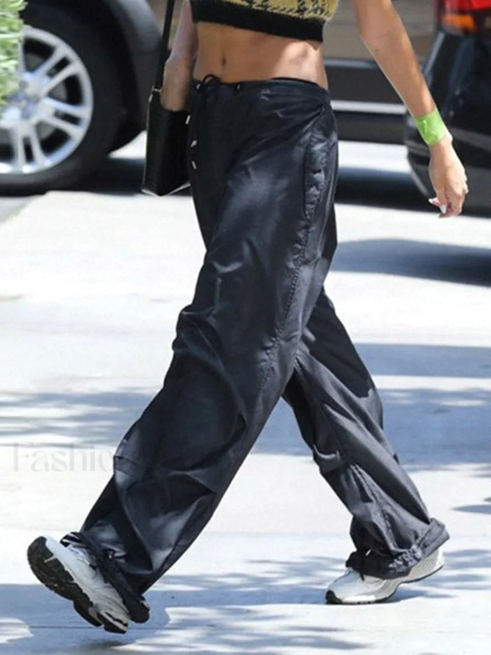 Size Friendly Low Waist Parachute Cargo Pants Cargo Pants