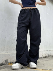 Size Friendly Low Waist Parachute Cargo Pants Cargo Pants