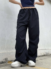 Size Friendly Low Waist Parachute Cargo Pants Cargo Pants