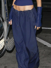 Size Friendly Low Waist Parachute Cargo Pants Cargo Pants