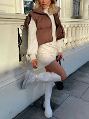 Sleeveless Cropped Puffer Jacket Jacket