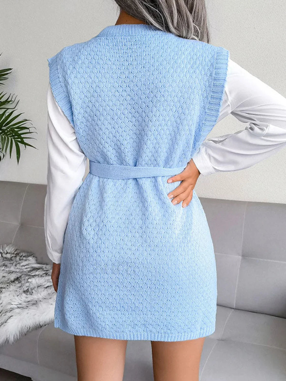 Sleeveless Split Knit Midi Dress Midi Dresses