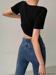 Slinky Metal Ring Trendy Short Sleeve Top T Shirts