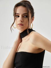 Slinky Solid Graceful Halter Top Tank Tops & Camis