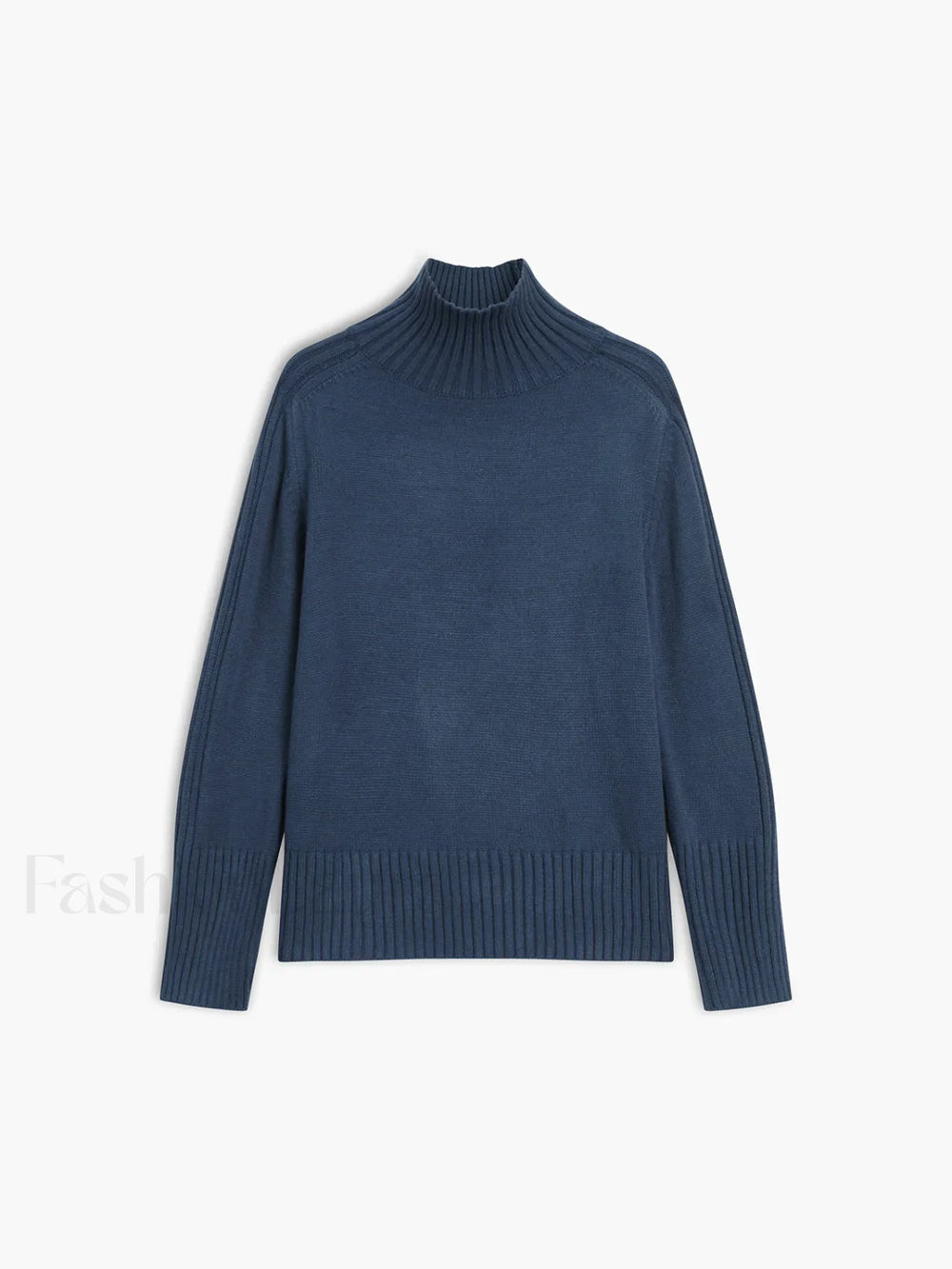 Solid High Neck Knit Sweater Sweaters