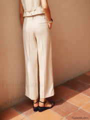 Solid Suit Graceful Straight Leg Pants Pants