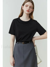 Solid White Round Neck T Shirt