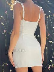 Split V Neck Mini Dress Mini Dresses