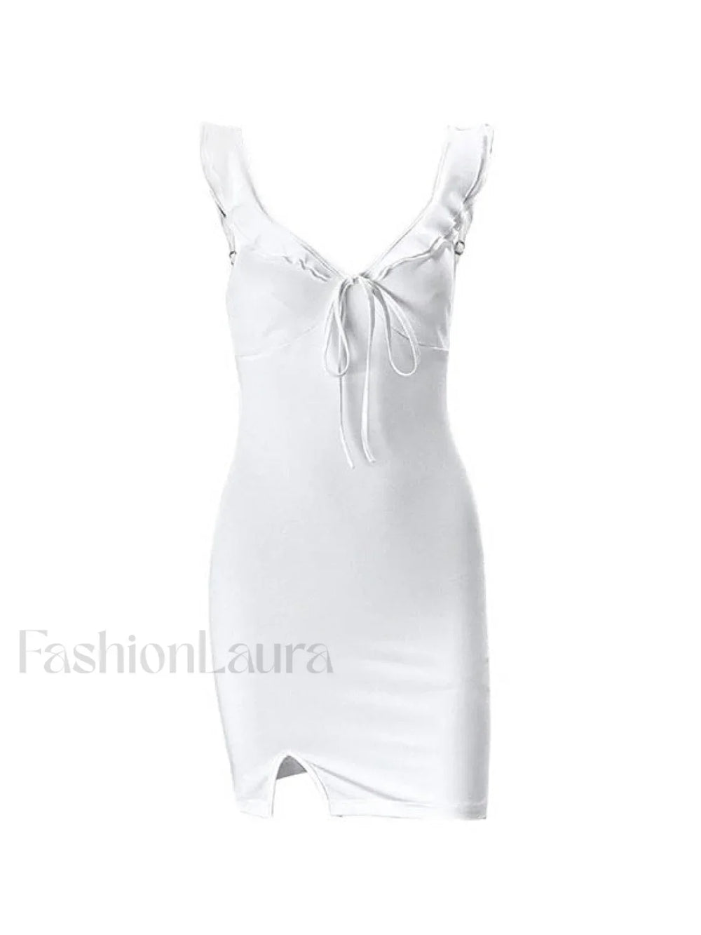 Split V Neck Mini Dress Mini Dresses