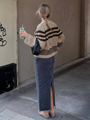 Stay Lifted Graceful Stripe Sweater Sweaters L