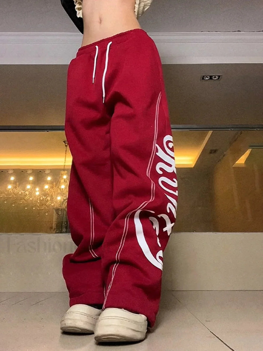 Stitch Design Logo Baggy Sweatpants Red / S Sweatpants