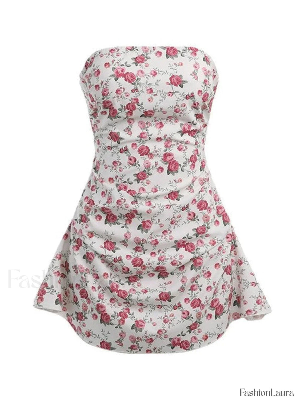 Strapless Floral Mini Dress Mini Dresses