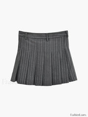 Stripe Pleated Graceful Mini Skirt Skirts