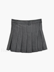 Stripe Pleated Graceful Mini Skirt Skirts