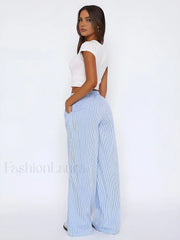 Styling Striped Graceful Long Pants Pants