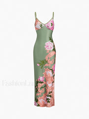 Summer Floral Graceful Long Dress Floral Dresses