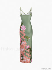 Summer Floral Graceful Long Dress Floral Dresses
