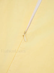 Sunshine Zippered Plunge Trendy Skater Short Dress Dresses