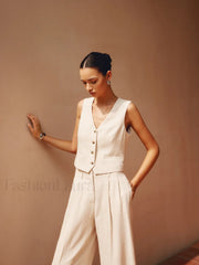 Tailored Button Graceful Suit Waistcoat Vests