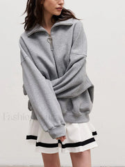The Way To Trendy Go Zippered Sweatshirt Sweatshirts