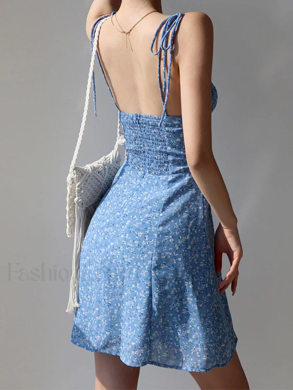 Tie Strap Floral Mini Dress Mini Dresses