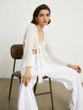 Tied Charming Pointelle Cardigan White / S Sweaters L