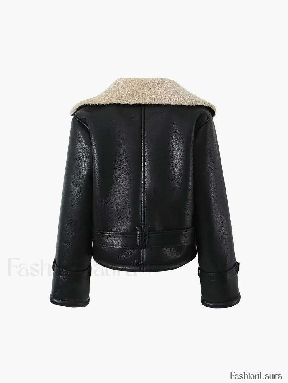 Too Blessed Sherpa Lined Modern Shearling Leather Flight Jacket Fleece Jackets