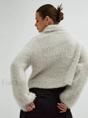Turtleneck Charming Fuzzy Sweater Sweaters L