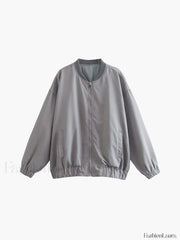 Utility Pockets Graceful Bomber Jacket Jackets