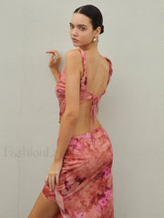 V Neck Crop Floral Trendy Print Cami Top Tank Tops & Camis