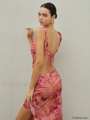 V Neck Crop Floral Trendy Print Cami Top Tank Tops & Camis