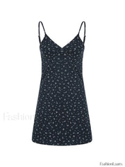 V Neck Ditsy Floral Mini Dress Mini Dresses