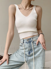 v neck rib Graceful tank top Tank Tops & Camis