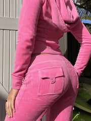 Velvet Solid Flare Leg Pants Pants