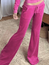 Velvet Solid Flare Leg Pants Purple / S Pants