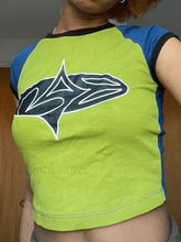 Vintage Abstract Print Raglan Short Sleeve Tee Green / S Tops&Tees