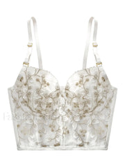 Vintage Lace Embroidery Bustier Corset Top