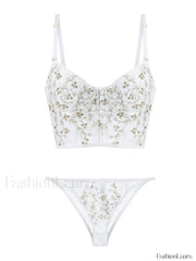 Vintage Lace Embroidery Bustier Corset Top