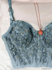 Vintage Lace Embroidery Bustier Corset Top